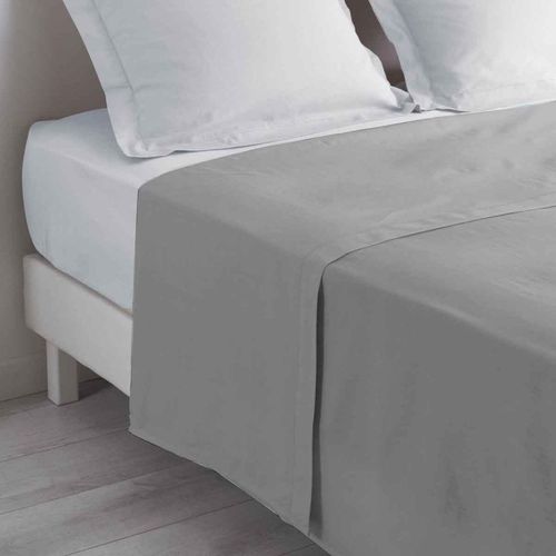 Drap Plat En Coton "Biolina" 240x300cm Gris