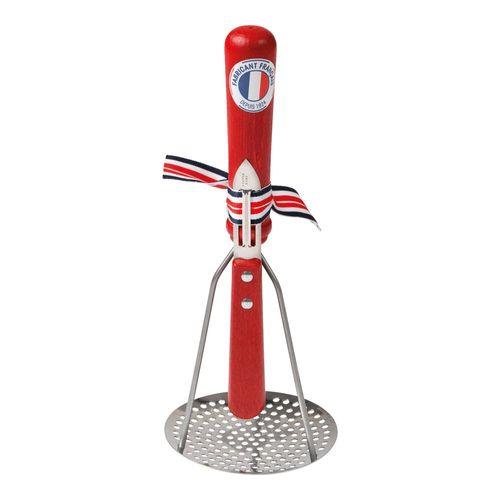 Ensemble Presse Purée Et Éplucheur Rouge En Bois De Hêtre