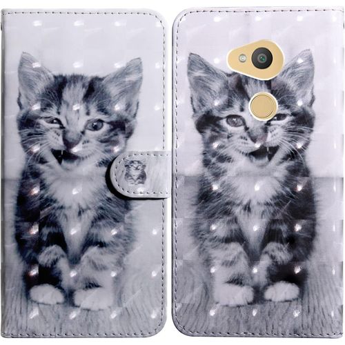 Coque Pour Sony Xperia Xa2, Housse Premium En Cuir Sony Xperia Xa2, Magnetique A Clapet Anti-Choc Flip Case Portefeuille Pu Cuir A Rabat Housse Etui De Protection Avec Porte Cartes(Chat 4)