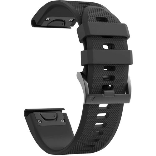 Bracelet Pour Garmin Marq Adventure / Marq Athlete / Marq Aviator / Marq Captain / Marq Commander / Marq Driver / Marq Golfer - Silicone Noir 22mm Quickfit Phonillico©