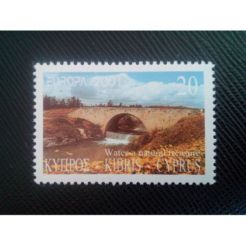 Timbre Chypre Y T 984 Europa (C.E.P.T.) - Eau - Un Trésor Naturel Rivière Akaki 2001 ( 071106 )