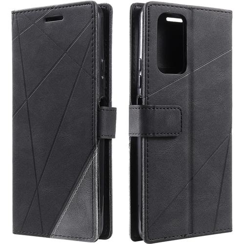 Coque Pour Redmi Note 10 Pro 4g, Portefeuille Etui En Pu Cuir Antichoc Tpu, Housse A Rabat Compatible Avec Xiaomi Redmi Note 10 Pro 4g, Noir