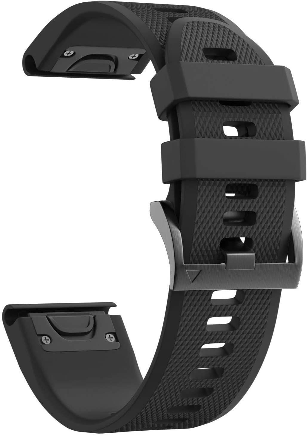 Bracelet Pour Garmin Fenix 5x / Garmin Fenix 5x Plus / Garmin Fenix 3 / Garmin Fenix 3 Hr / Garmin Fenix 3 Saphhire - Silicone Noir 26mm Quickfit Phonillico©