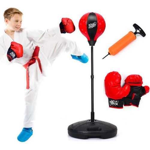 Costway Sac De Frappe Punching Ball Sur Pied Avec Gants Et Pompe À Main Gonflable Hauteur Réglable Pour Enfants Âgés De 5 Ans