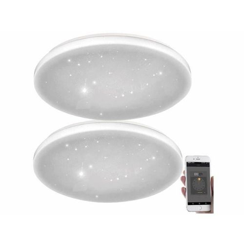 Plafonniers Ciel Étoilé Connectés Luminea Home Control - Lot De 2 - Blanc - 34 X 6,5 Cm - Eclairage Aquarium
