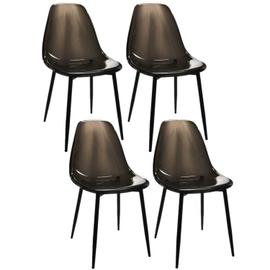 Lot de 4 chaises scandinaves Larry plexi fumé