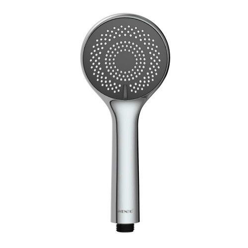Douche à main chromée grise - 1 jet - diamètre 96 mm - Watersaving System WENKO