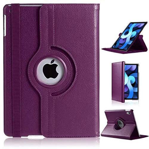 Etui Rotatif 360 Degrés Violet Apple Ipad Air 4 10,9 Pouces 2020 / Ipad Air 5 M1 2022 - Housse Pochette Violette De Protection New Ipad Air 10.9 4eme Et 5eme Generation - Xeptio Case