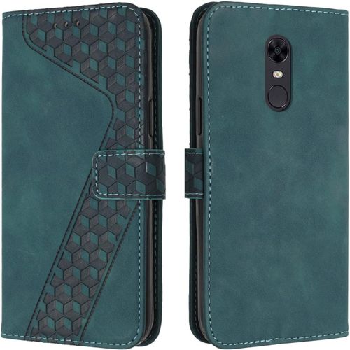 Coque Pour Xiaomi Redmi 5 Plus, Etui Protection Housse Premium En Cuir Pu Portefeuille Etui Telephone [Fermoir Magnetique] [Fentes Pour Cartes] Flip Case Pour Xiaomi Redmi 5 Plus (Vert)