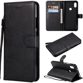 Compatible Avec Coque Xiaomi Redmi S2, Flip Rabat Cuir Portefeuille Housse Avec Fentes Pour Cartes, Magnetique Fonction Stand Etui A Rabat Noir & 2x Verre Trempe