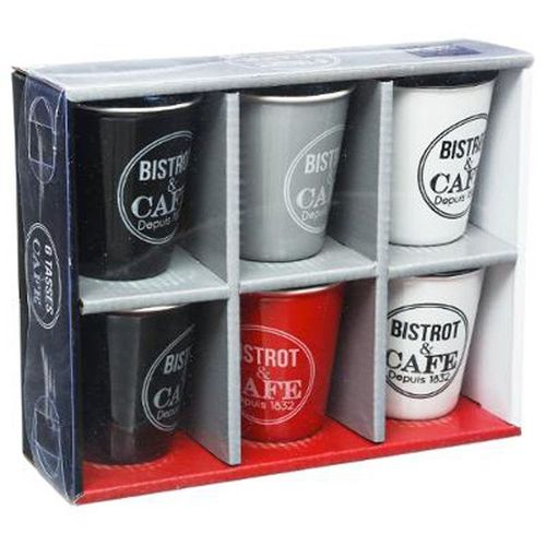 Coffret 6 Tasses "Bistrot" 10cl Multicolore