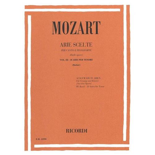 Mozart - Arie Scelte Per Canto E Pianoforte - Volume 3 (18 Arie Per Tenore) - Ricordi