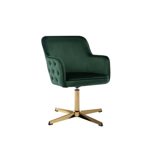 Chaise De Bureau - Velours - Vert - Capuli