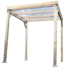 Carport en bois autoclavé toit plat couvert