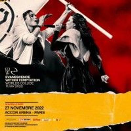 2 Billets Concert Within Temptation/Evanescence Bercy 27/11/2022