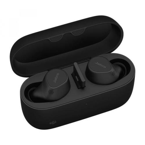 Jabra Evolve2 Buds MS - Écouteurs sans fil avec micro - intra-auriculaire - Bluetooth - Suppresseur de bruit actif - USB-A via adaptateur Bluetooth - isolation acoustique - noir - Certifié pour...