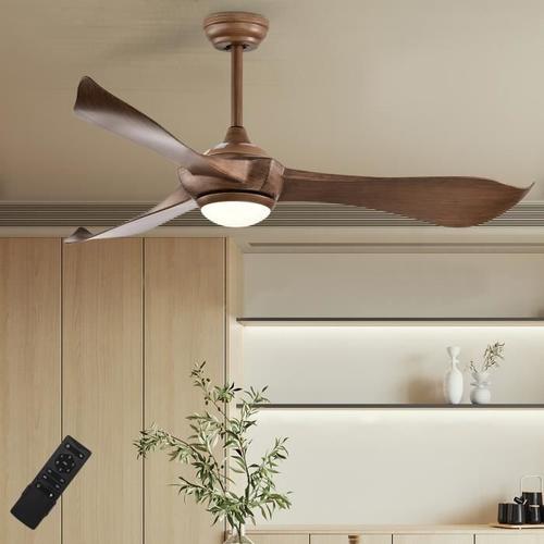 COSTWAY Ventilateur de Plafond avec Lumière LED 136 cm 6 Vitesses Minuterie 1-8H 3 Pales Télécommande 3 Températures de Couleur