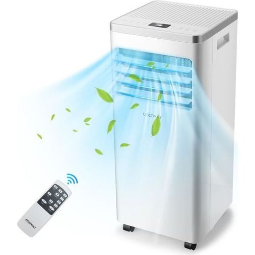 COSTWAY Climatiseur Mobile 7000BTU 2,1kW R290 Classe A 4 en 1 Mode Veille Minuterie 24H Verrouillage Enfant Affichage LED 25?