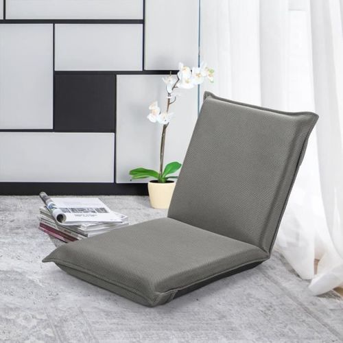 Costway Chaise De Méditation Sur Plancher Inclinable En 6 Position, Idéal Pour Chambre, Salon 44x54,5x53,5 Cm (L X L X H) Gris