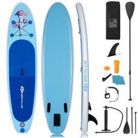 Stand Up Paddle Gonflable - Costway - 305x76x15cm - Pagaie Réglable - Aileron Amovible - Confort Et Stabilité
