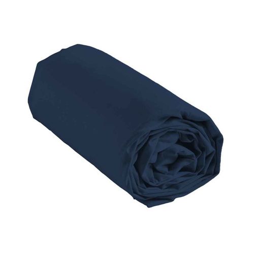 Drap Housse En Coton "Biolina" 90x190cm Bleu Nuit