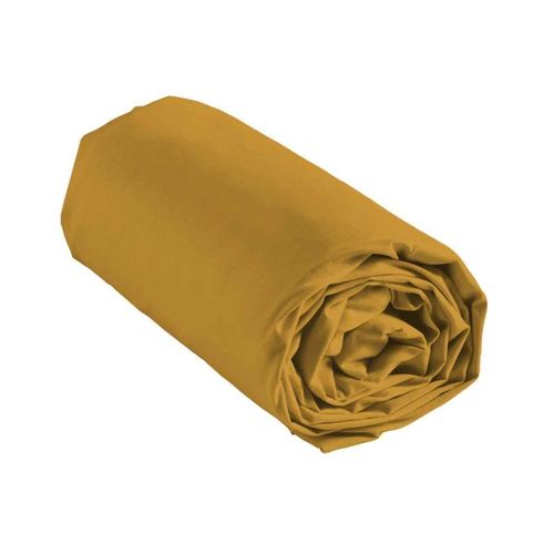 Drap Housse En Coton "Biolina" 90x190cm Ocre