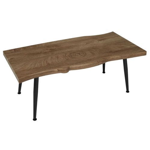 Table Basse Forest En Métal Et Mdf - Noir Et Marron