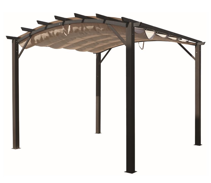 Pergola Structure Mixte 11,22 M2 - Toile Couleur Écru