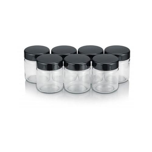 Pots de yaourt en verre x7 Jg 3514 couvercle Noir 150 ml Severin