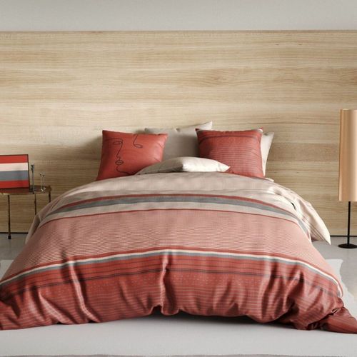 Housse De Couette Réversible 240x260 Cm + 2 Taies D'oreiller 63x63 Cm Percale De Coton Hana