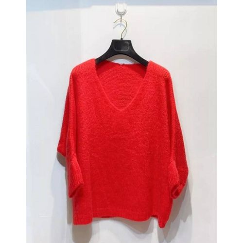 Pull En Mohair Femme Rouge 