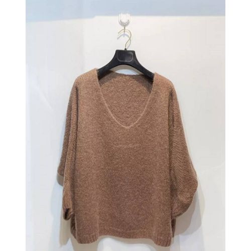 Pull En Mohair Femme Camel 