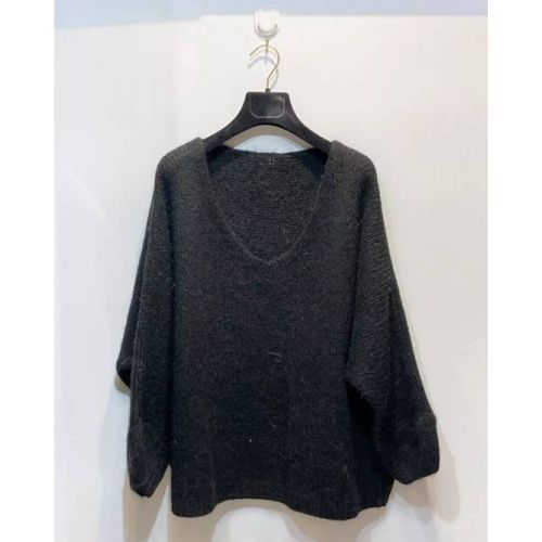 Pull En Mohair Femme Noir