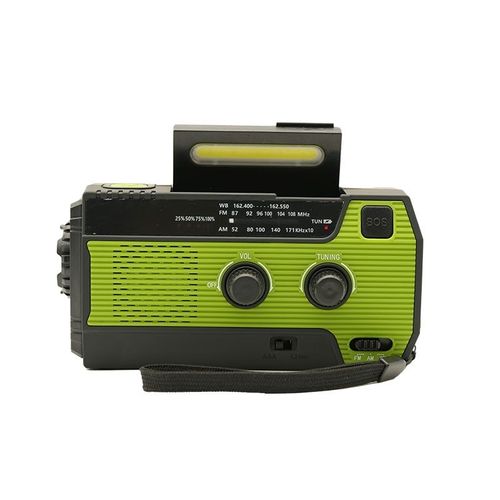 Radio Météo D'urgence Solaire Portable,Radio Am Et Fm,Chargeur De Téléphone Portable Usb,Manivelle 62,4000mah,Motorricanes Tornadoes - Type Green