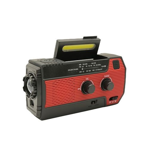 Radio Météo D'urgence Solaire Portable,Radio Am Et Fm,Chargeur De Téléphone Portable Usb,Manivelle 62,4000mah,Motorricanes Tornadoes - Type Red