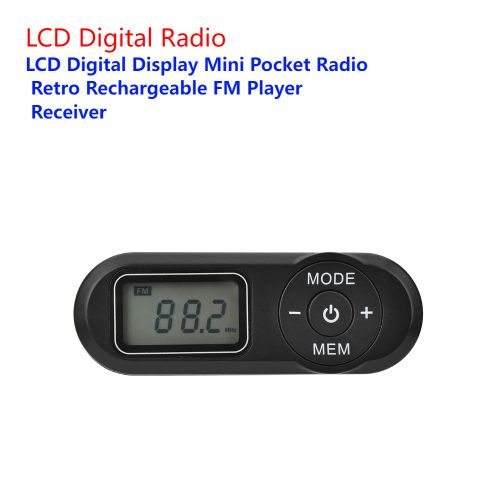 Mini récepteur radio FM portable de poche avec écran LCD rétro4.2,antenne de réception,charge de type C,téléphone de sauna,3.5mm - Type LCD Digital Radio