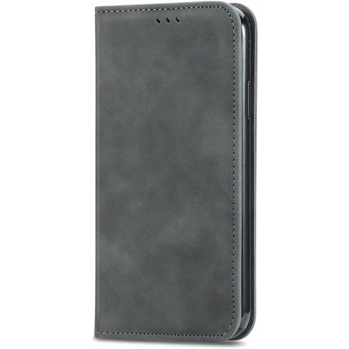 Rantuo Coque Pour Huawei Y6 Prime (2018) Etui, Fentes Cartes, Avec Support, Pu Cuir À Rabat Flip Housse Étui Pour Huawei Y6 Prime (2018).(Gris)