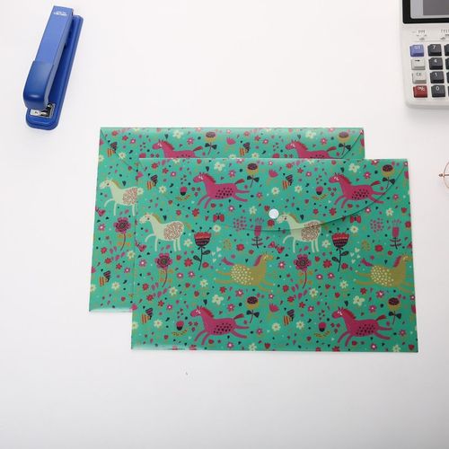 Dossier De Fichier À Bouton Animal De Dessin Étanche",Papier Développe Étudiant,Document Mignon,Accessoires Scolaires Et De Bureau,A4,Pp,"1 Pièce - Type 1pc C