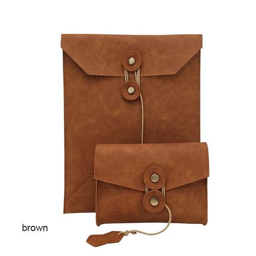 Macpro Sac De Rangement Ipad Pro Business Fichier Sac Porte-Documents En Cuir Véritable Veste Intérieure 13/15 Pouces Portable Tablette Protecteur Sac - Type Brown 13 Inch