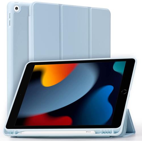 Migeec Étui Pour Ipad 9/8/7 Génération 2021/2020/2019 10,2 Pouces Auto Wake/ Sleep, Bleu Bébé