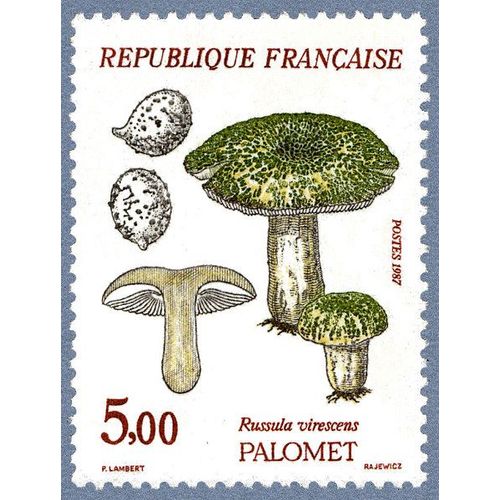 France 1987, Très Beau Timbre Neuf** Luxe Yvert 2491, Nature De France, Les Champignons, Le Palomet.