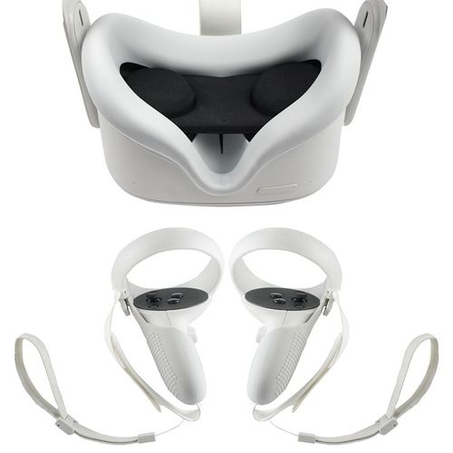 Kit Silicone Vr Kit De Protection 10 En 1 Accessoires Vr Pour Oculus Quest 2 ( Blanc )