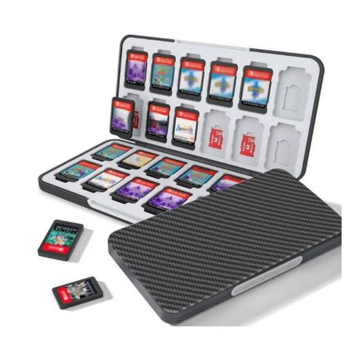 Étui De Rangement Pour Cartes De Jeu Compatible Avec Nintendo Switch Oled Model/Switch Lite, Boîte De Protection Avec 24 Emplacements (Noir)