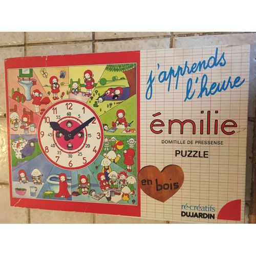 Puzzle En Bois J'apprends L'heure Émilie Dujardin 18 Pièces