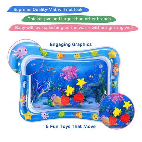 Jouets Sensoriels Bébé Tapis Eau Eveil Les Activités, Tapis D'eau Gonflable Pour Bébé Et Tout-Petits 3-12 Mois