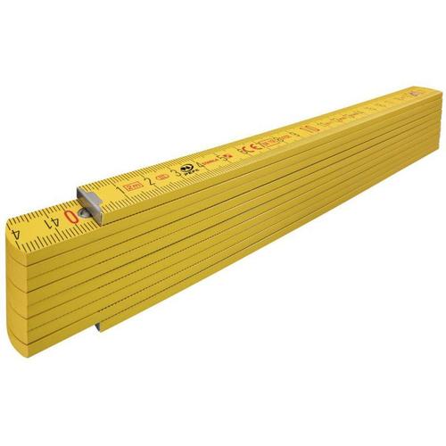 STABILA mètre pliant en bois type 407, 2 m, jaune, échelle métrique - 14556