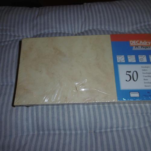 Paquet De 50 Enveloppes 110x220mm Parchemin Decadry