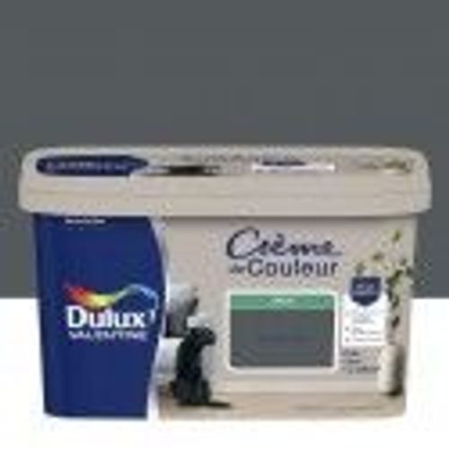 Peinture décoration finition crème de couleur satin gris anthracite 2.5l DULUX VALENTINE