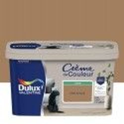 Peinture décoration finition crème de couleur satin marron miel ambré 2.5l DULUX VALENTINE