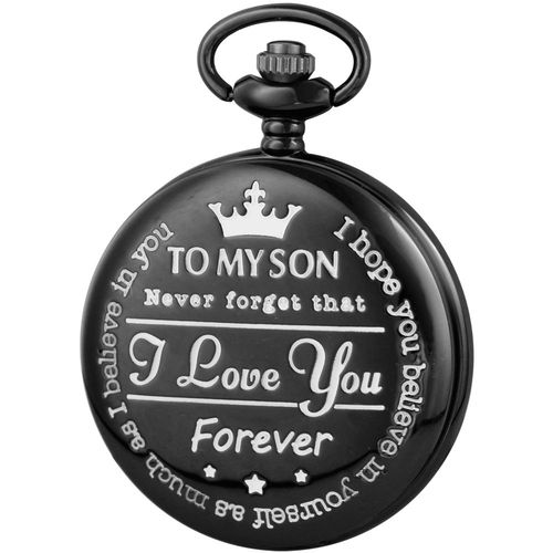 Montre De Poche À Quartz Joto My Son Pour Hommes Et Enfants,Collier,Montre-Bracelet,Cadeau Pour Enfants,Cadeau Pour Garçon,Meilleur - Type Black